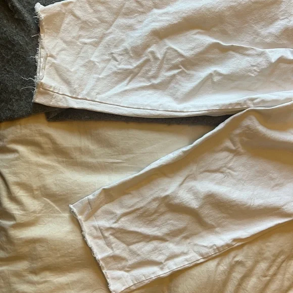 White balloon capri jeans - wide leg / straight leg jeans - Picture 5 of 7